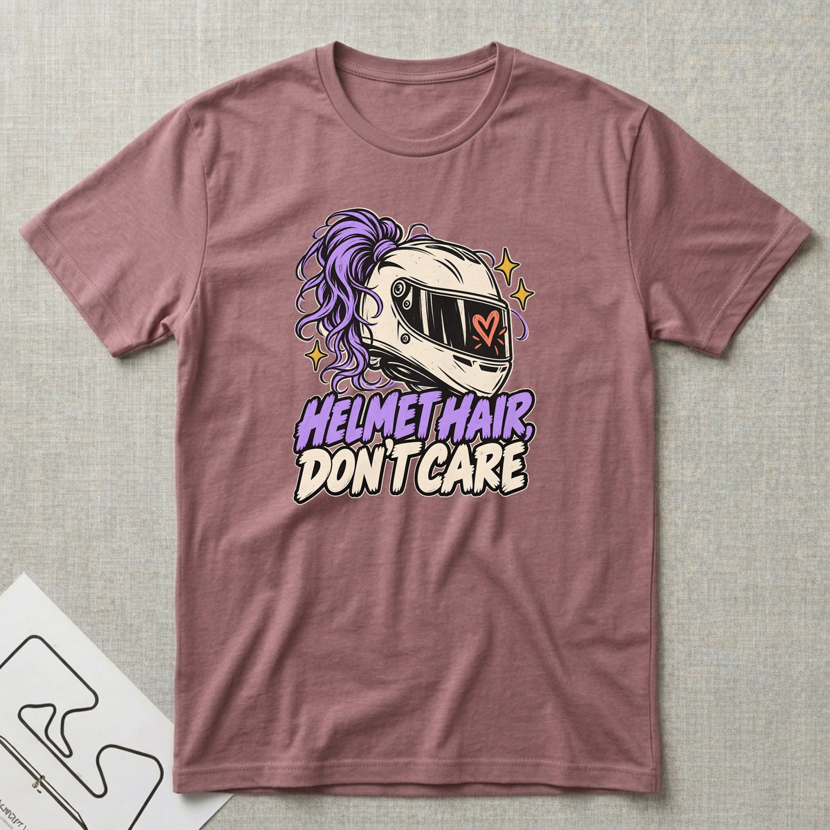 Helmet Hair T-Shirt - Motorsport-inspired graphic tee by Apex Paddock