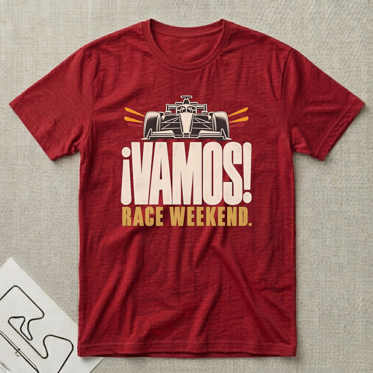 Vamos Race Weekend T-Shirt - Motorsport-inspired graphic tee by Apex Paddock