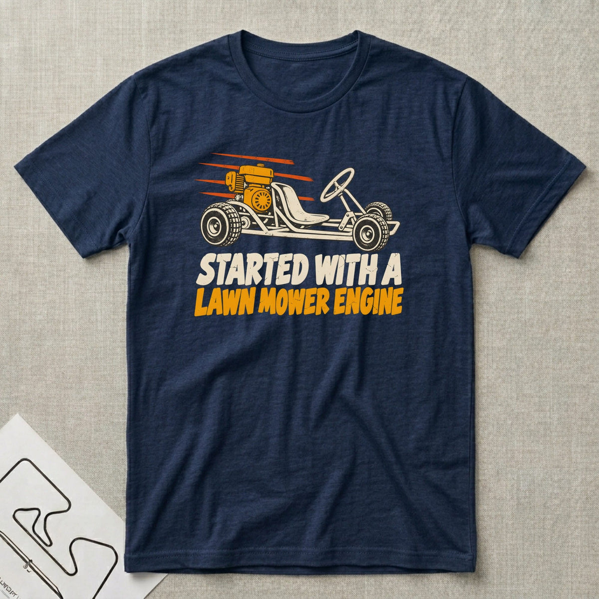 Lawn Mower Engine T-Shirt - Motorsport-inspired graphic tee by Apex Paddock