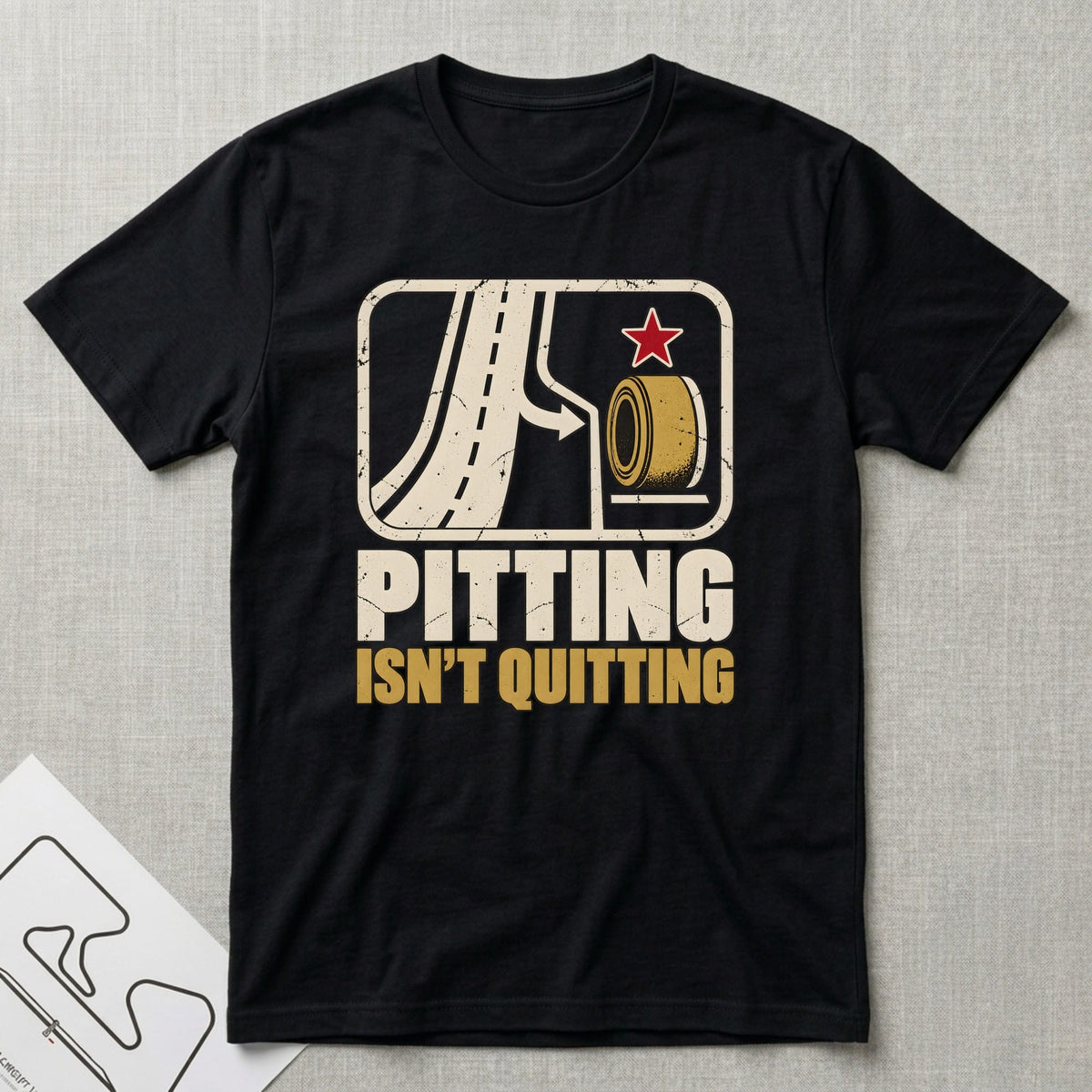 Pitting Isn't Quitting T-Shirt - Motorsport-inspired graphic tee by Apex Paddock