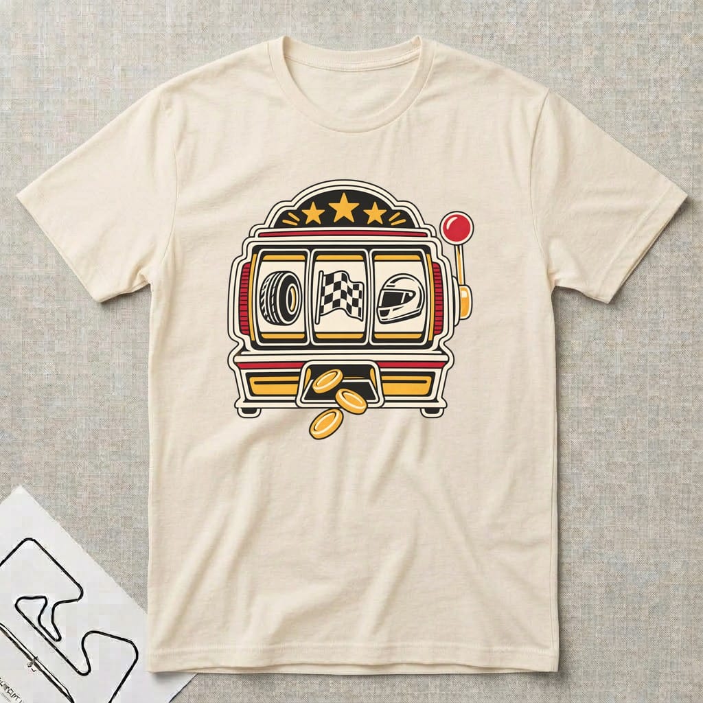 Checkered Spin T-Shirt - Motorsport-inspired graphic tee by Apex Paddock
