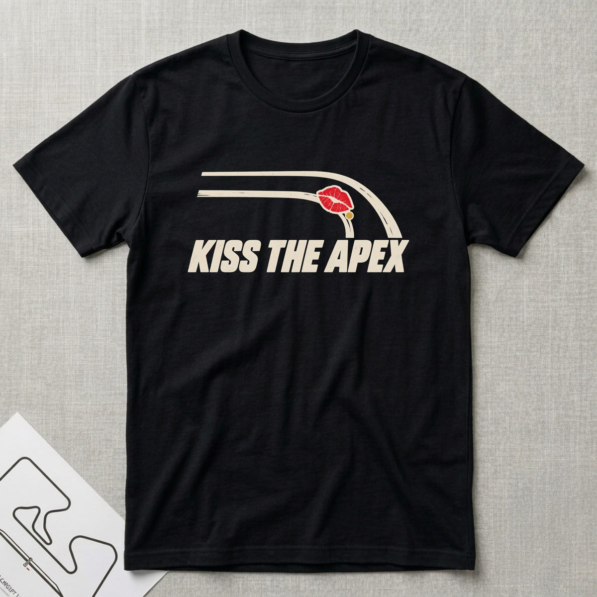 Kiss The Apex T-Shirt - Motorsport-inspired graphic tee by Apex Paddock