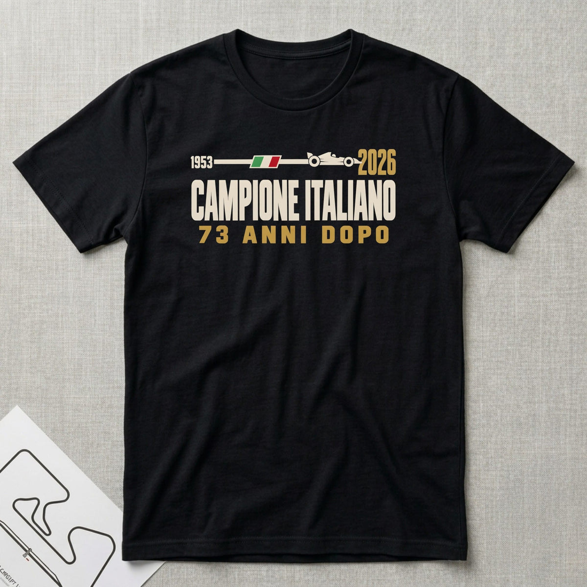 Campione Italiano T-Shirt - Motorsport-inspired graphic tee by Apex Paddock