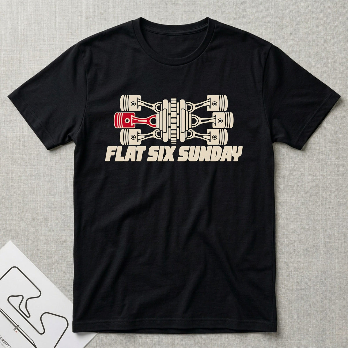Flat Six Sunday T-Shirt - Motorsport-inspired graphic tee by Apex Paddock