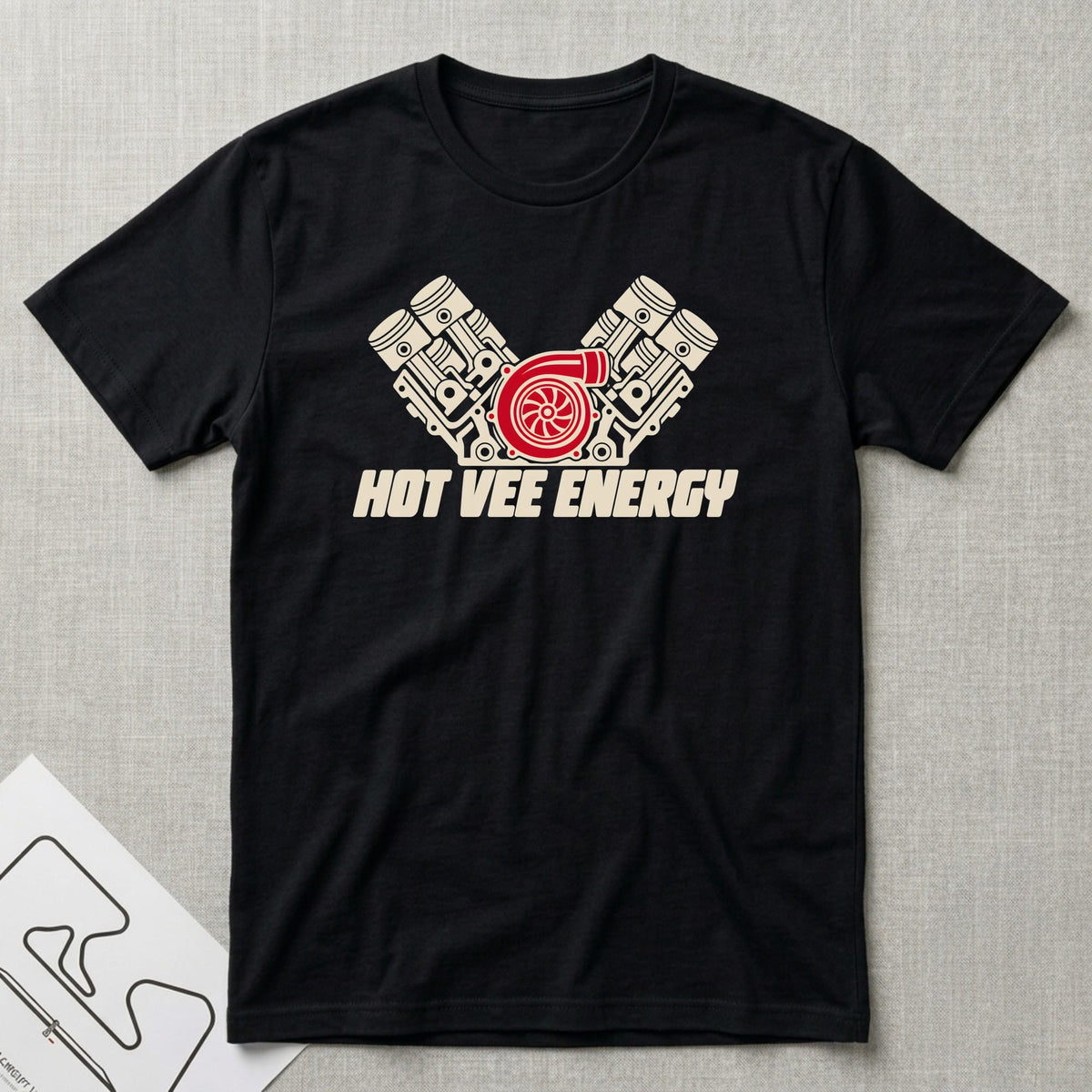 Hot Vee Energy T-Shirt - Motorsport-inspired graphic tee by Apex Paddock