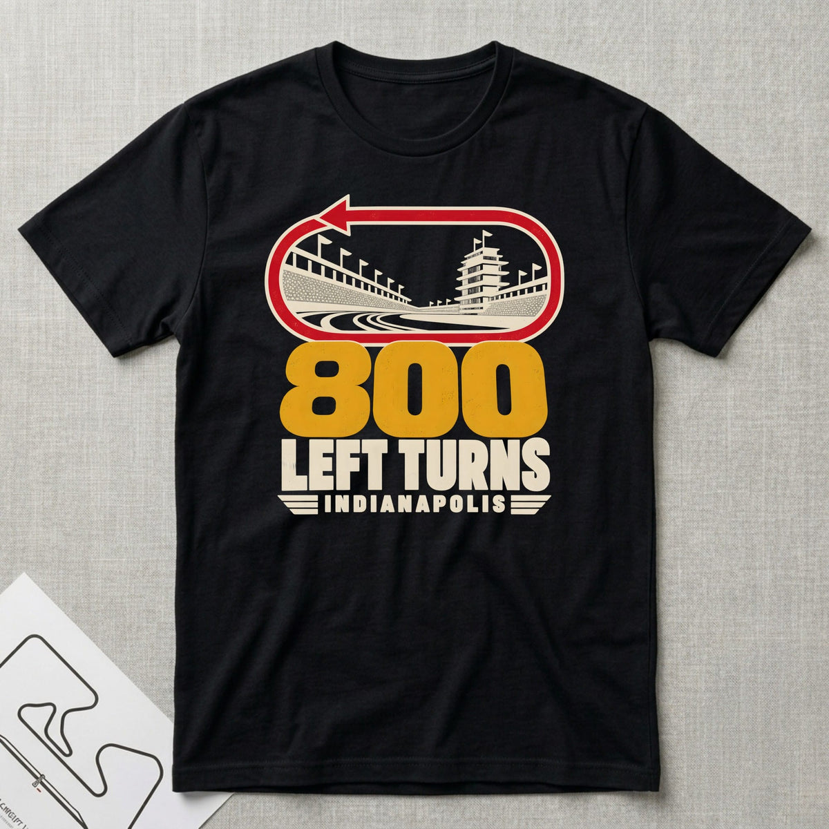 800 Left Turns T-Shirt - Motorsport-inspired graphic tee by Apex Paddock