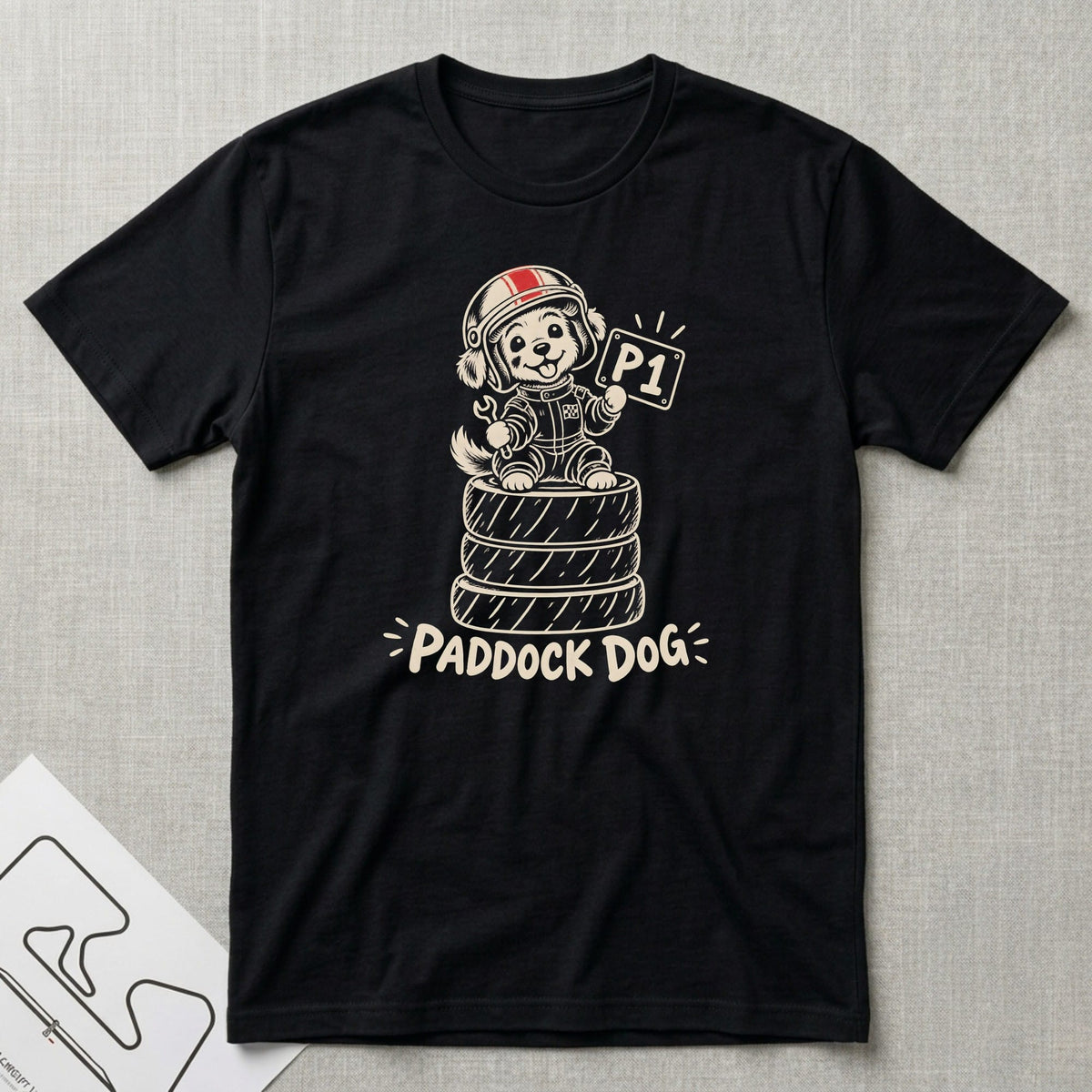 Paddock Dog T-Shirt - Motorsport-inspired graphic tee by Apex Paddock