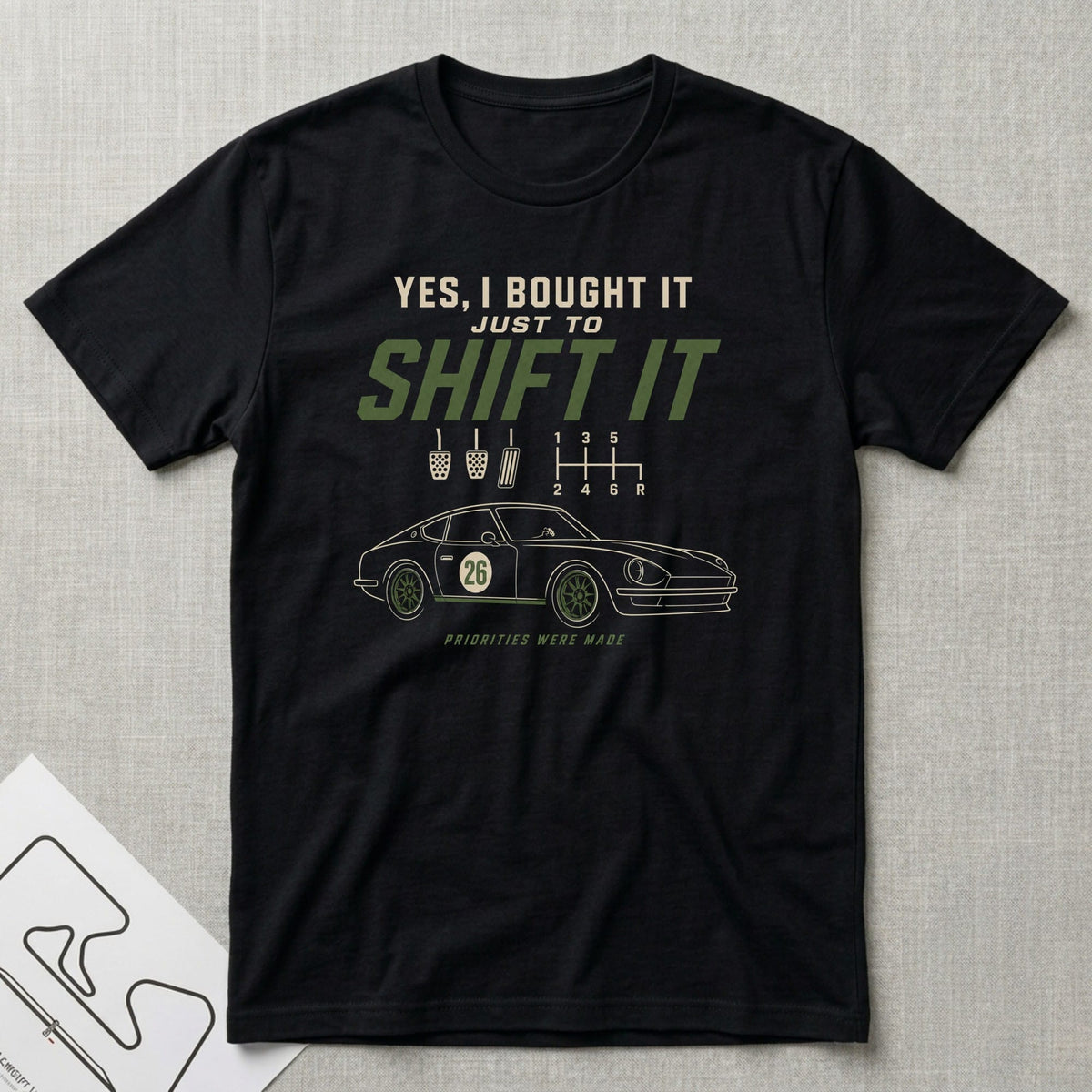 Shift It T-Shirt - Motorsport-inspired graphic tee by Apex Paddock