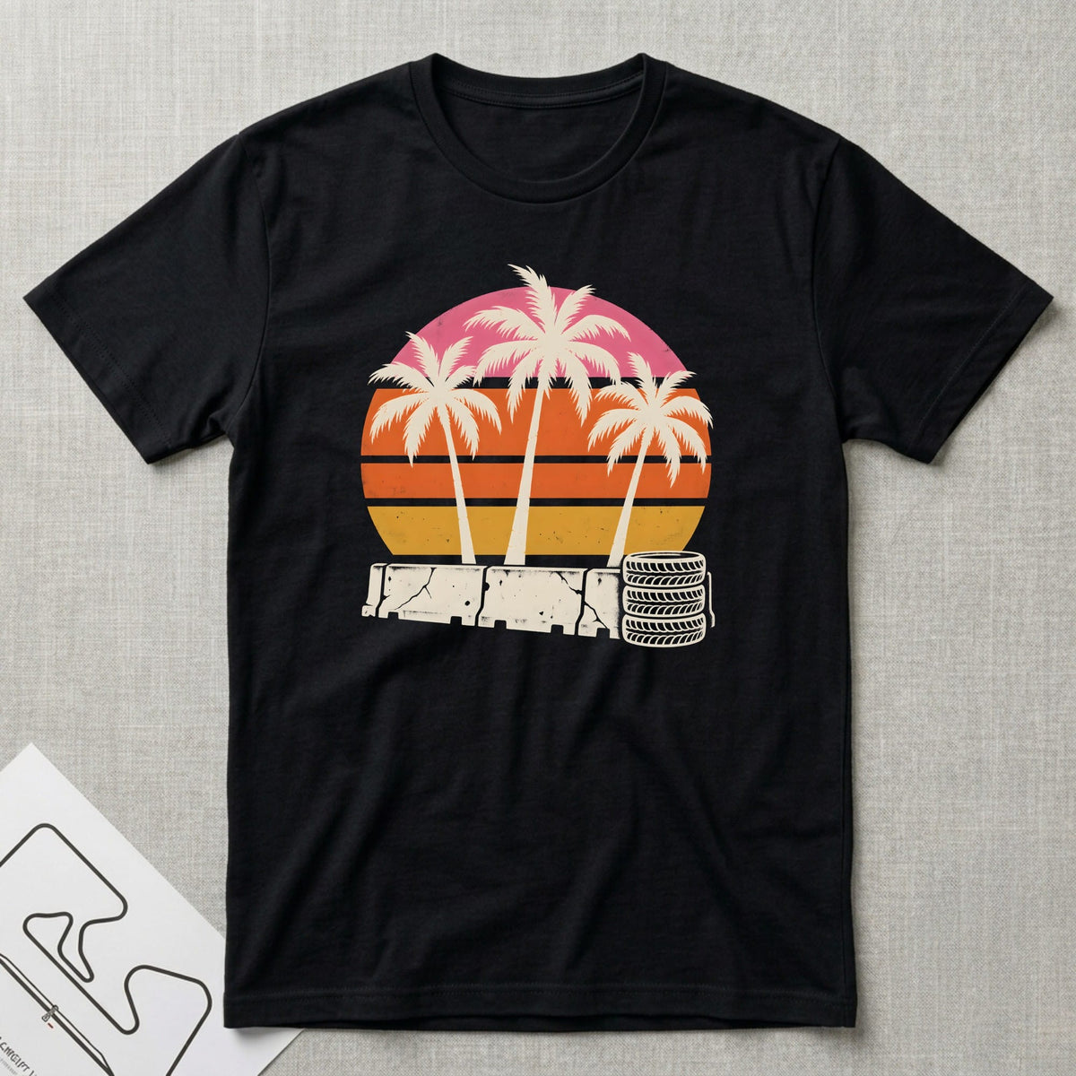 Sunset Palms T-Shirt - Motorsport-inspired graphic tee by Apex Paddock