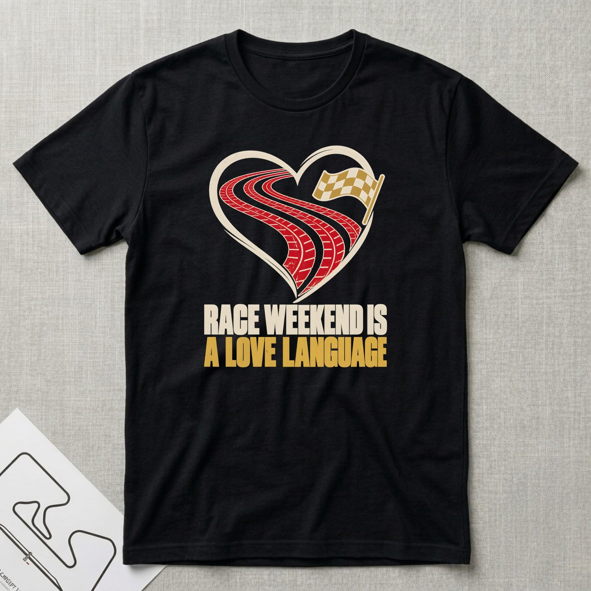 Race Weekend Love T-Shirt - Motorsport-inspired graphic tee by Apex Paddock