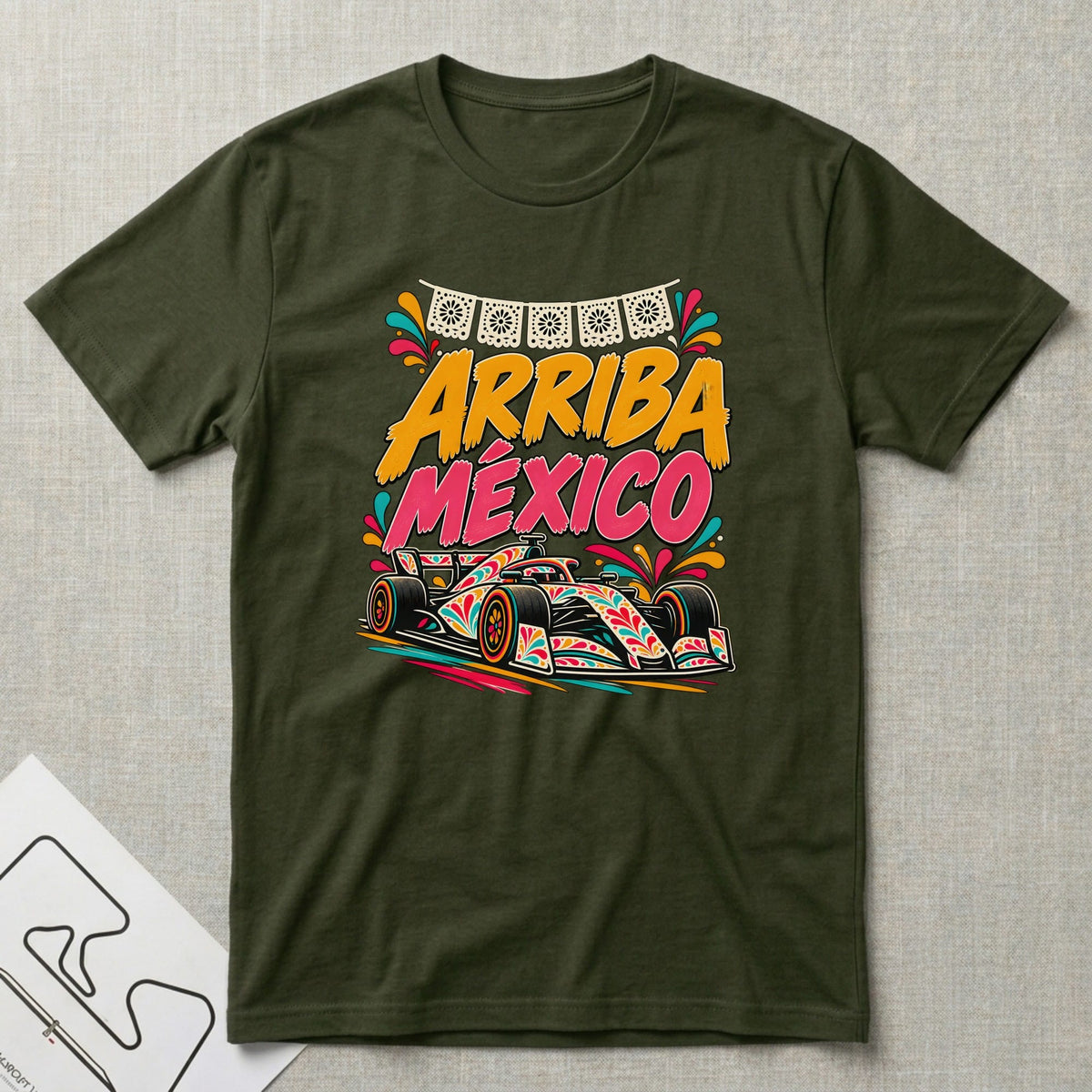 Arriba Mexico T-Shirt - Motorsport-inspired graphic tee by Apex Paddock