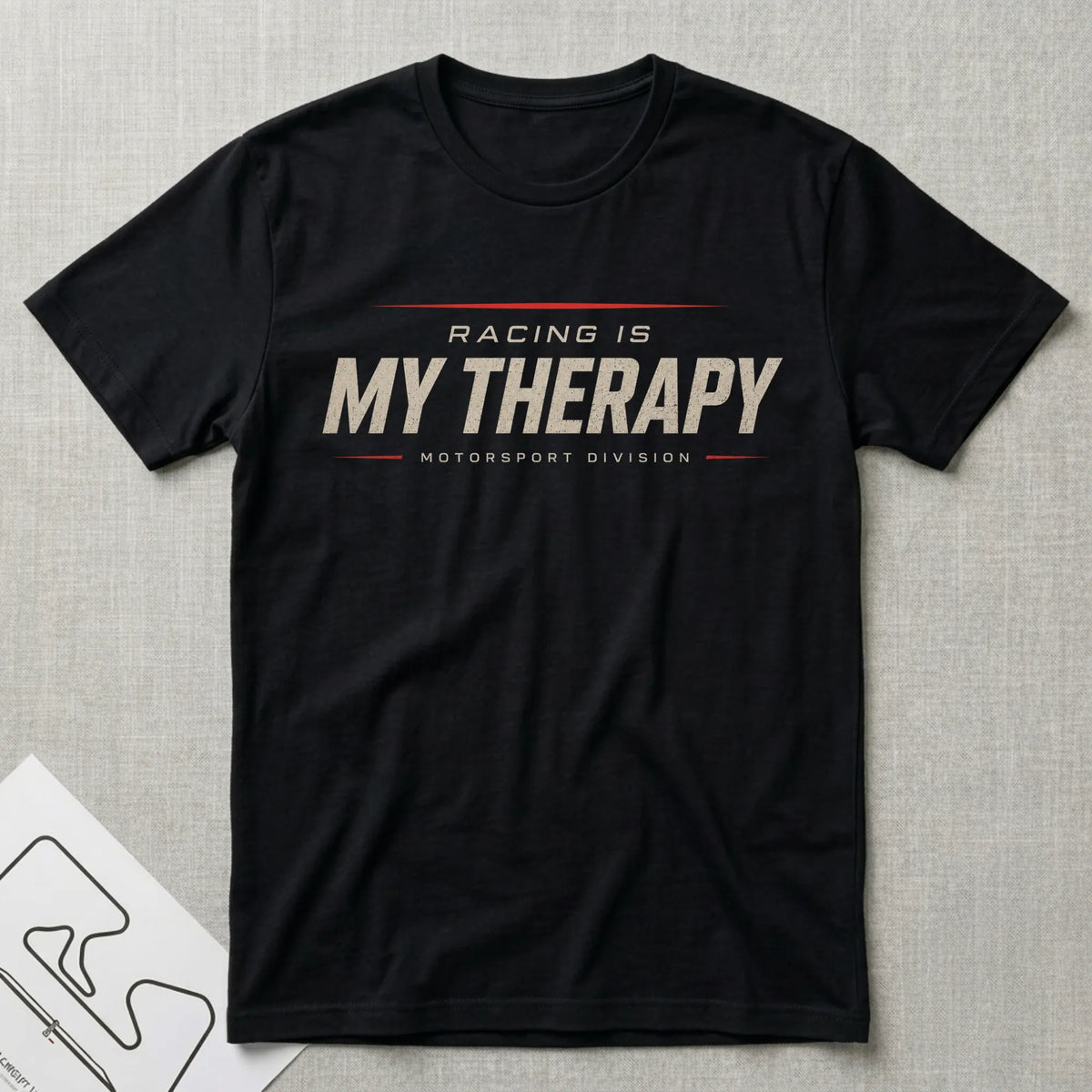 Racing is My Therapy T-Shirt - Motorsport-inspired graphic tee by Apex Paddock